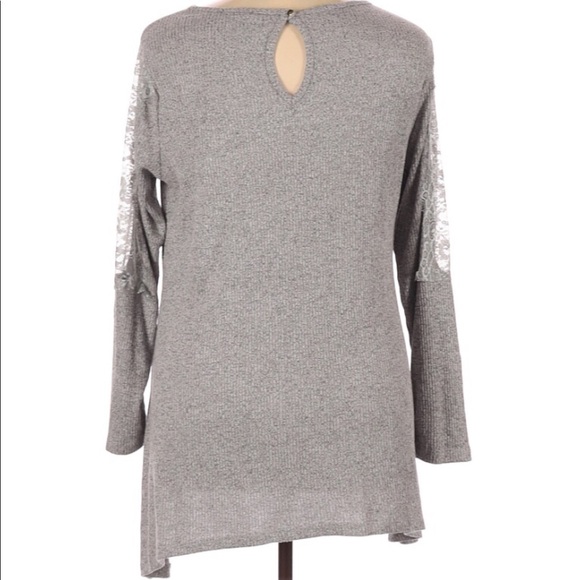 Premise heather grey lace tunic blouse - Picture 2 of 6